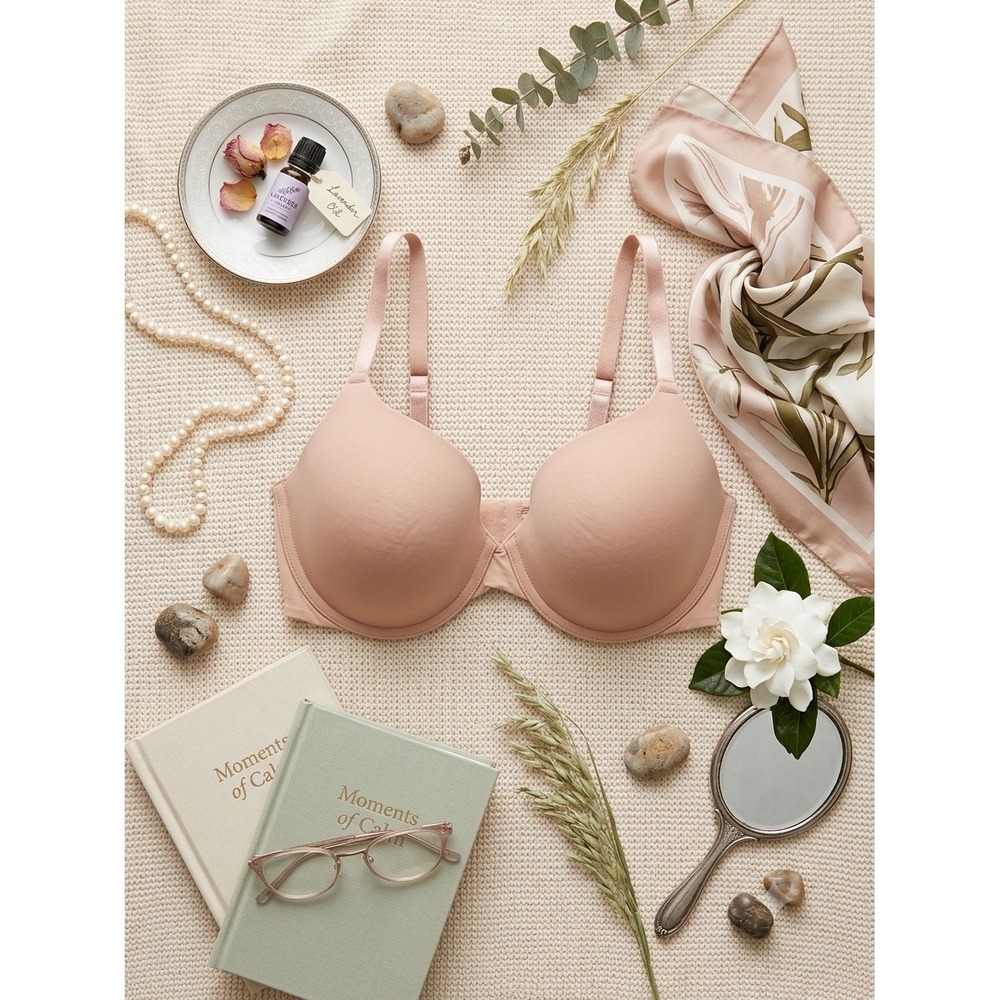 Victorias Secret T-Shirt Lightly Lined Demi Bra Nude Beige‎ 34DD Underwire